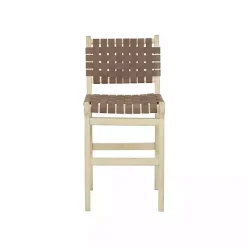 Kirklands Home Bar Stools & Counter Height Stools|Woven Leather Wooden Counter Stool Brown