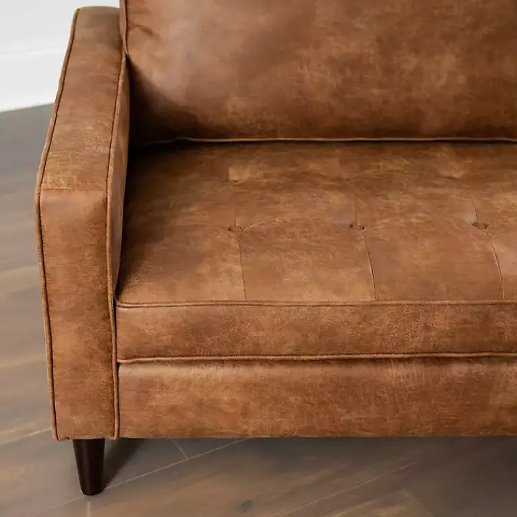 Kirklands Home Sofas & Loveseats|Wyatt Faux Leather Sofa Brown