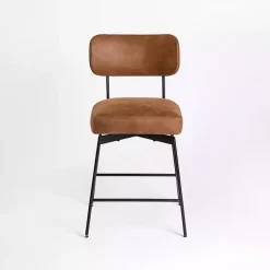 Kirklands Home Bar Stools & Counter Height Stools|Wyatt Faux Leather Swivel Counter Stool Brown