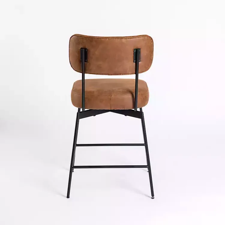 Kirklands Home Bar Stools & Counter Height Stools|Wyatt Faux Leather Swivel Counter Stool Brown