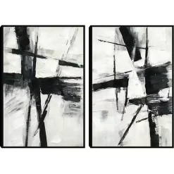 Kirklands Home Canvas Art|Brushed Away Framed Canvas Art Prints, Set of 2