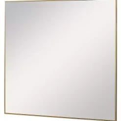 Kirklands Home Decorative Mirrors|Brushed Metal Square Framed Mirror Gold