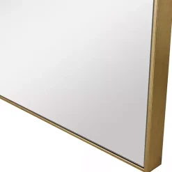 Kirklands Home Decorative Mirrors|Brushed Metal Square Framed Mirror Gold