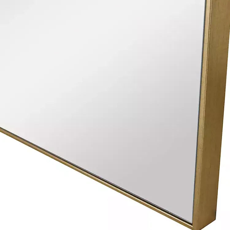 Kirklands Home Decorative Mirrors|Brushed Metal Square Framed Mirror Gold