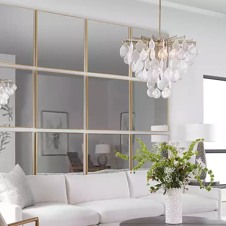 Kirklands Home Decorative Mirrors|Brushed Metal Square Framed Mirror Gold