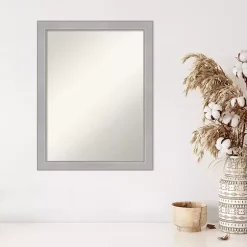 Kirklands Home Framed Mirrors|Brushed Nickel Modern Decorative Wall Mirror