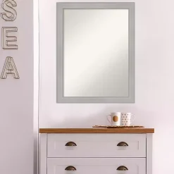 Kirklands Home Framed Mirrors|Brushed Nickel Modern Decorative Wall Mirror