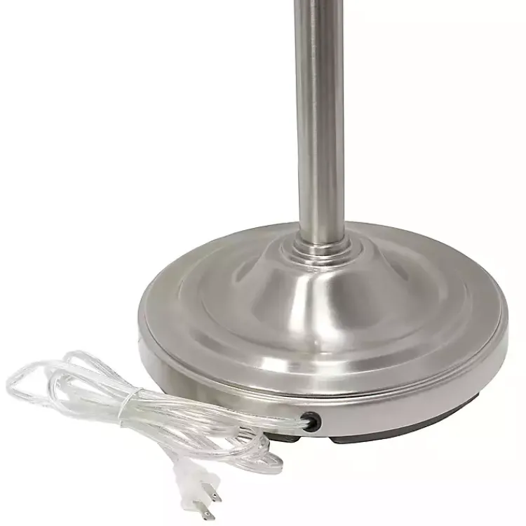 Kirklands Home Floor Lamps|Brushed Nickel 3-Scallop Glass Floor Lamp Gray