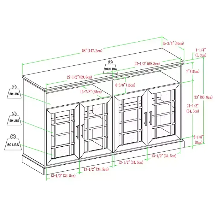 Kirklands Home Tv Stands & Media Consoles|Brushed Window Pane TV Stand White