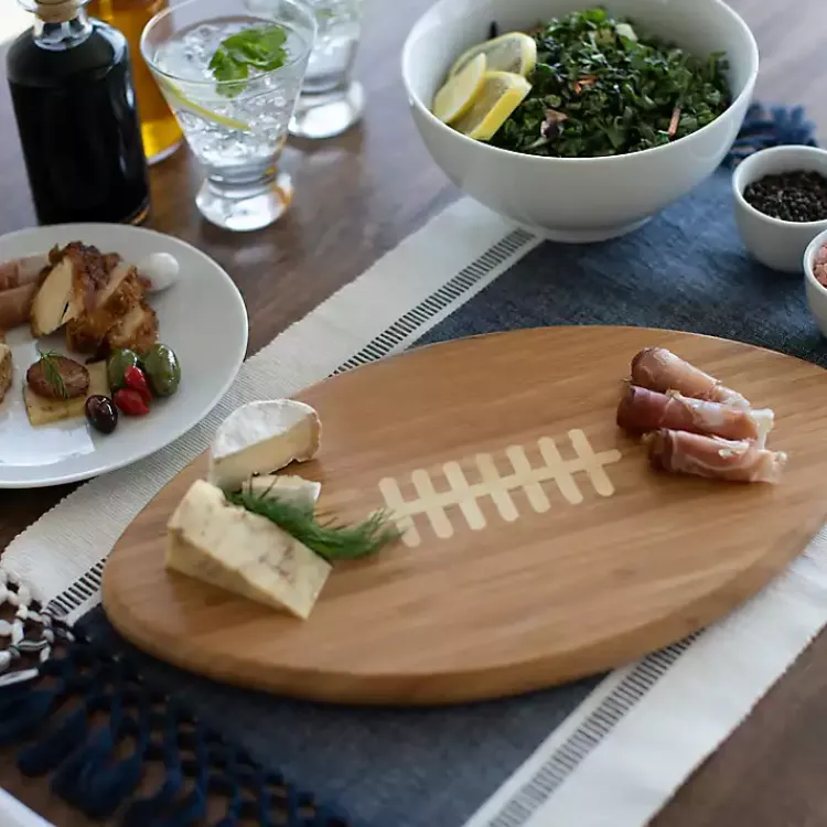 Kirklands Home Serving & Entertaining|Buffalo Bills Bamboo Football Cutting Board Tan