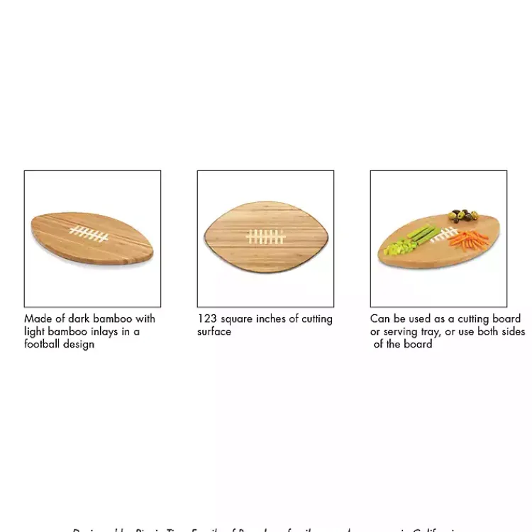 Kirklands Home Serving & Entertaining|Buffalo Bills Bamboo Football Cutting Board Tan