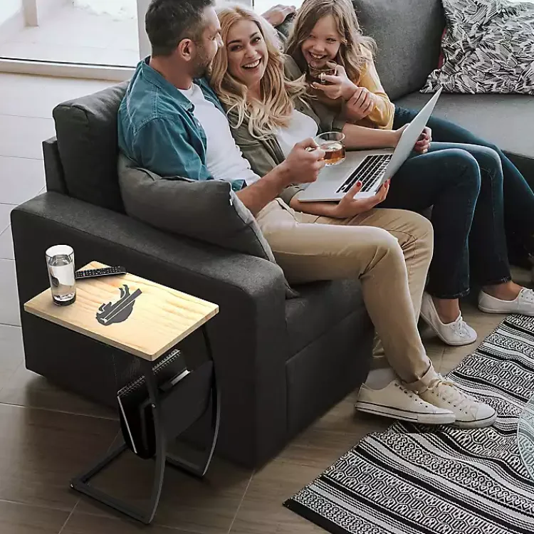Kirklands Home Accent & End Tables|Buffalo Bills Wood C-Table Tan