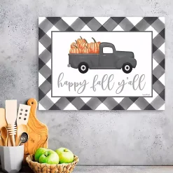 New Buffalo Check Happy Fall Truck Giclee Canvas Print Fall
