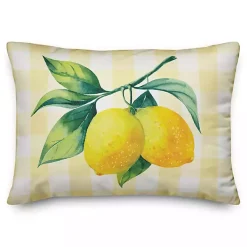 Kirklands Home Outdoor Cushions & Pillows|Buffalo Check Lemon Outdoor Pillow Yellow