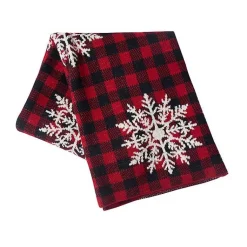 Hot Buffalo Check Snowflake Throw Blankets & Throws
