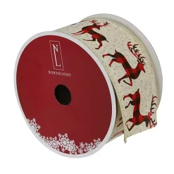 Clearance Buffalo Plaid Reindeer 16 yard Christmas Ribbon Christmas Tree Decorations