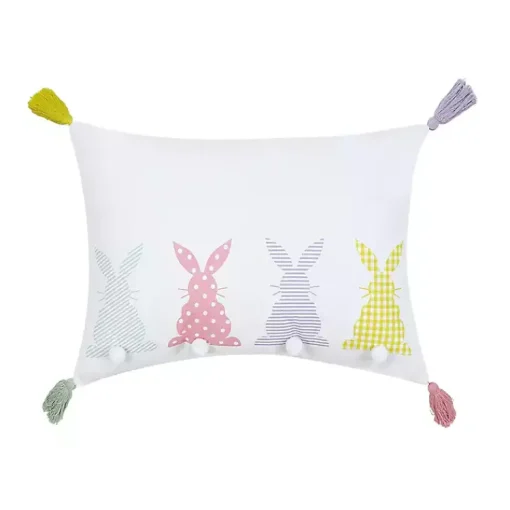 New Bunny Bums Tassel Easter Throw Pillow Pillows