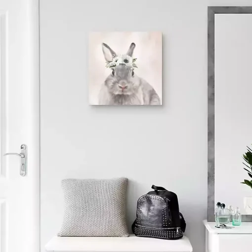 Sale Bunny Flower Crown Easter Canvas Wall Art Easter Decorations
