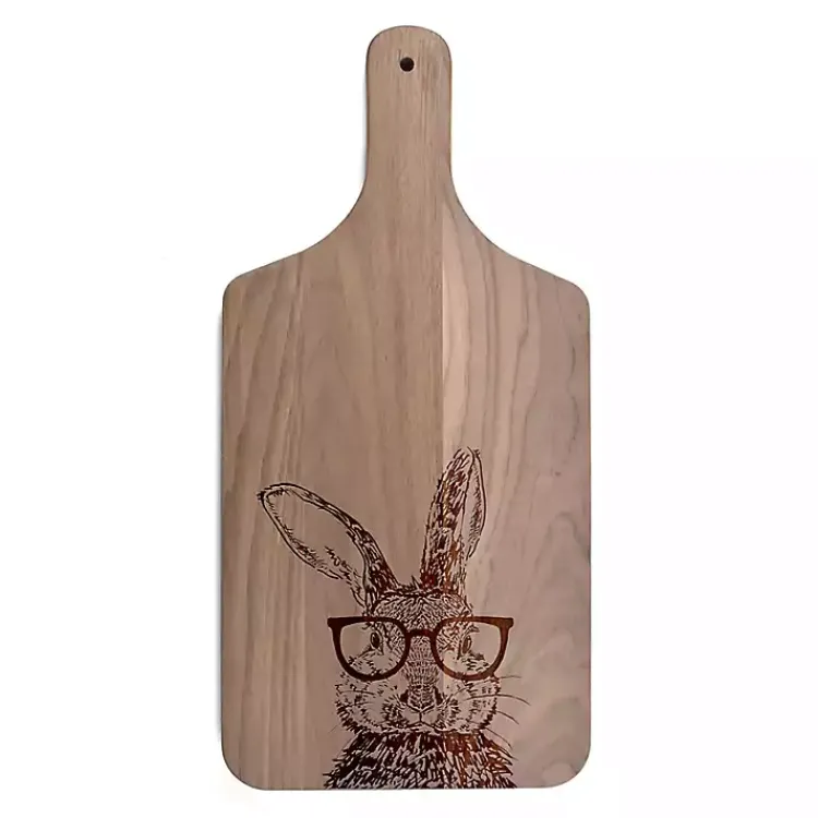Bunny Glasses Walnut Cutting Board Easter Decorations