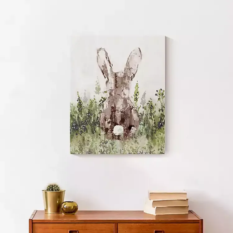 Outlet Bunny in Grass Canvas Art Print Easter Decorations
