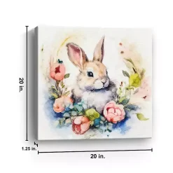 Outlet Bunny Nestled in Flowers Canvas Art Print Easter Decorations