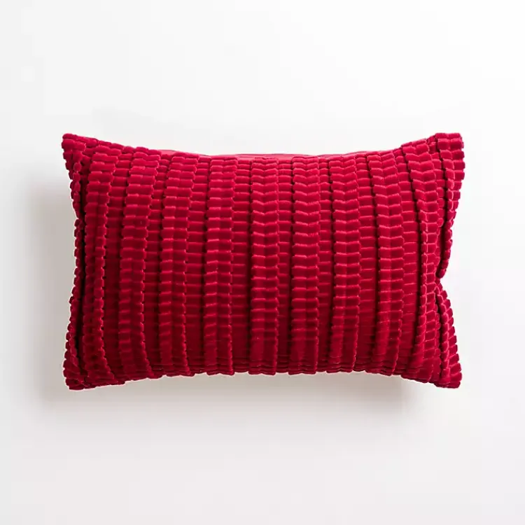 Hot Burgundy Jules Velvet Cord Lumbar Pillow Pillows