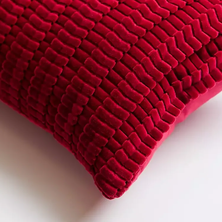 Hot Burgundy Jules Velvet Cord Lumbar Pillow Pillows
