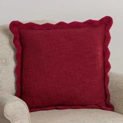 Best Burgundy Juna Scalloped Pillow Pillows