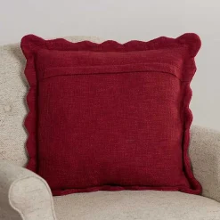 Best Burgundy Juna Scalloped Pillow Pillows