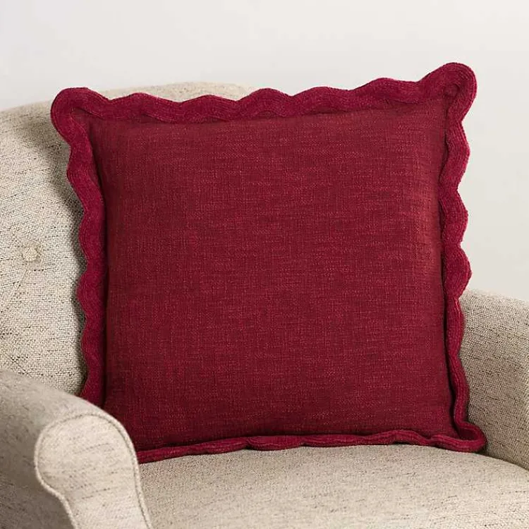 Outlet Burgundy Juna Scalloped Pillow, 22 in. Pillows