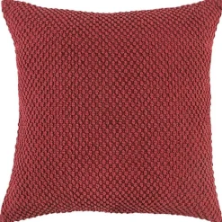 Discount Burgundy Woven Nubby Pillow Pillows