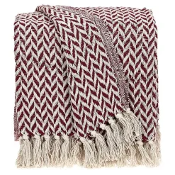 Clearance Burgundy Zig Zag Pattern Throw Blankets & Throws