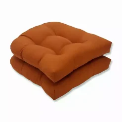 Kirklands Home Outdoor Cushions & Pillows|Burnt Outdoor Seat Cushions, Set of 2 Orange