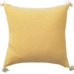 Hot Buttercup Chevron Organic Cotton Throw Pillow Pillows