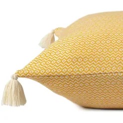 Hot Buttercup Chevron Organic Cotton Throw Pillow Pillows