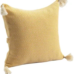 Hot Buttercup Chevron Organic Cotton Throw Pillow Pillows