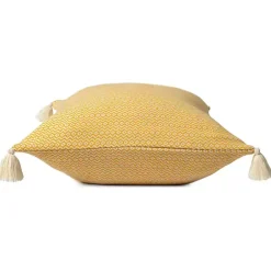 Hot Buttercup Chevron Organic Cotton Throw Pillow Pillows