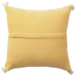 Hot Buttercup Chevron Organic Cotton Throw Pillow Pillows