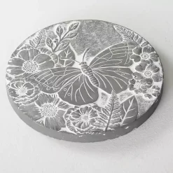 Kirklands Home Garden Decor|Butterfly Cement Stepping Stone Gray