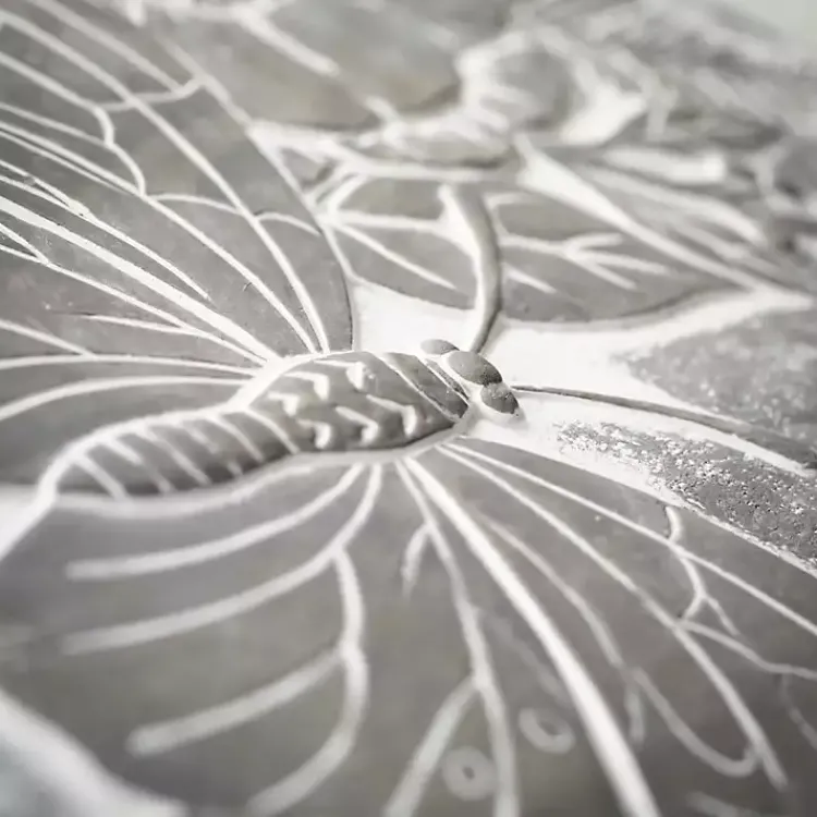 Kirklands Home Garden Decor|Butterfly Cement Stepping Stone Gray