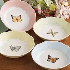 Kirklands Home Dinnerware|Butterfly Meadow Fruit Bowls, Set of 4