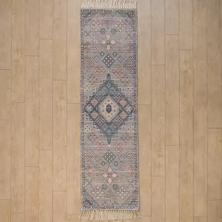 Kirklands Home Area Rugs|Bylas Navy Medallion Runner, 2x7 Blue