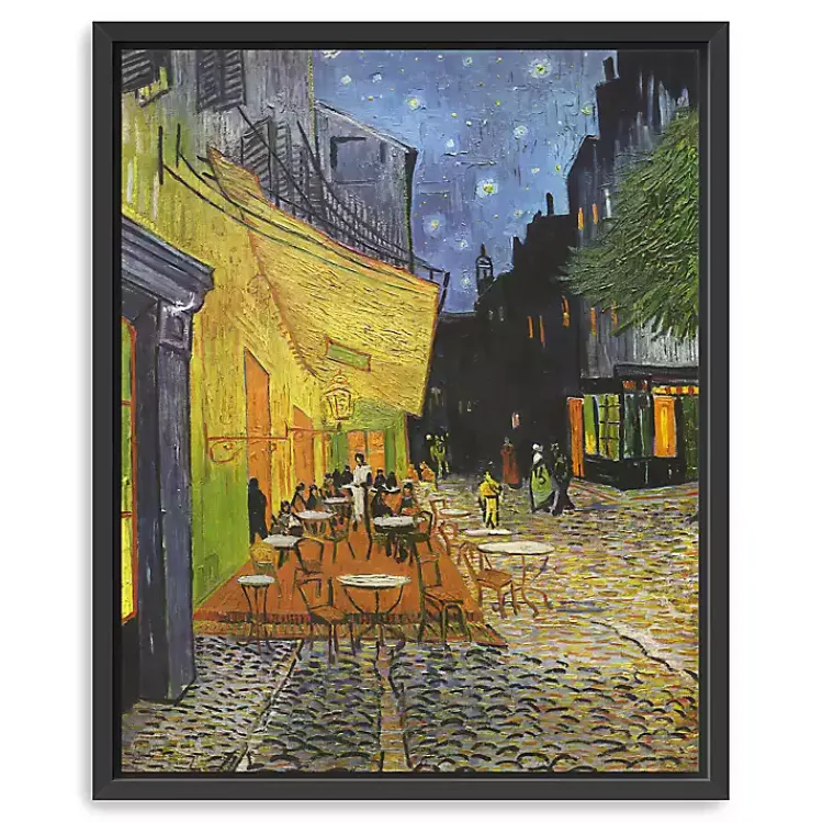 Kirklands Home Canvas Art|Cafe Terrace at Night Framed Canvas Art Print