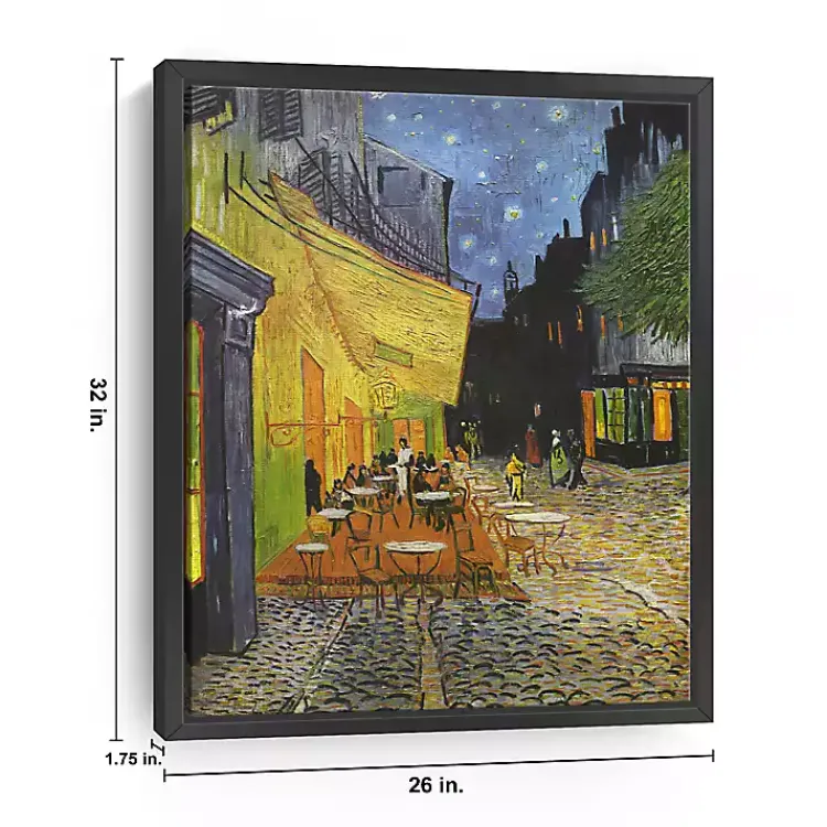 Kirklands Home Canvas Art|Cafe Terrace at Night Framed Canvas Art Print