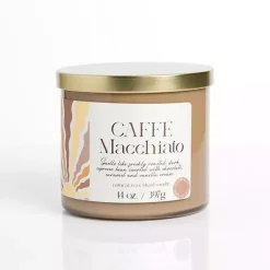 New Caffe Macchiato 14 oz. Gold Lid 3-Wick Jar Candle Candles