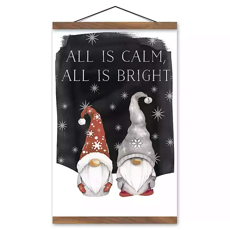 Clearance Calm and Bright Christmas Gnomes Hanging Art Print Christmas Art & Wall Decor