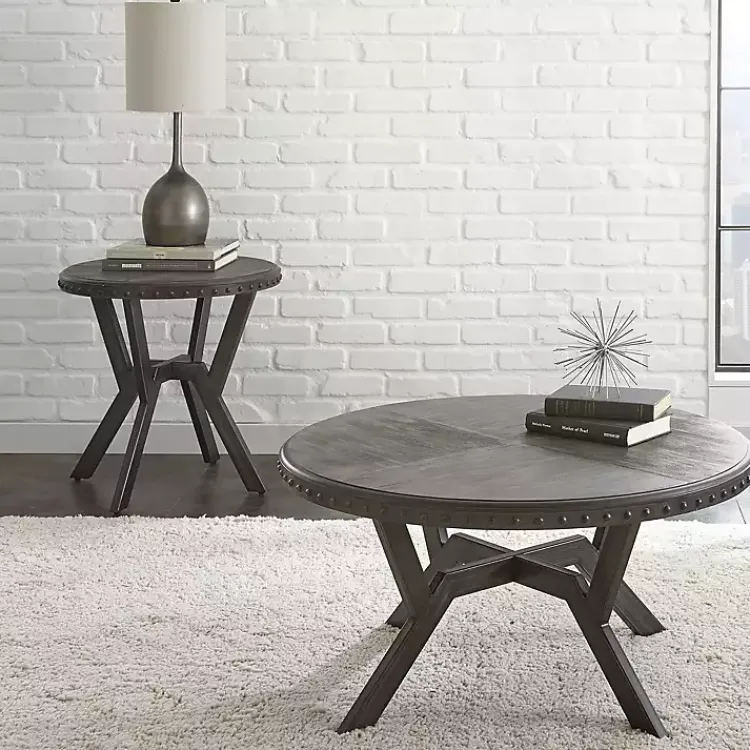 Kirklands Home Coffee Tables|Calvert Round Coffee Table Gray