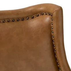 Kirklands Home Accent Chairs|Camel Faux Leather Ophelia Accent Chair Tan