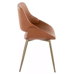 Kirklands Home Accent Chairs|Camel Faux Leather Scooped Accent Chairs, Set of 2 Brown