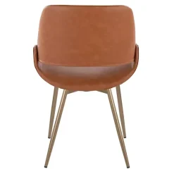 Kirklands Home Accent Chairs|Camel Faux Leather Scooped Accent Chairs, Set of 2 Brown